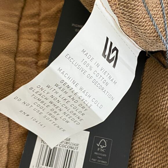 VRST Toasted Coconut Brown 7" Washed Twill Terry Short Cotton Mens Size 2XL - Picture 6 of 10